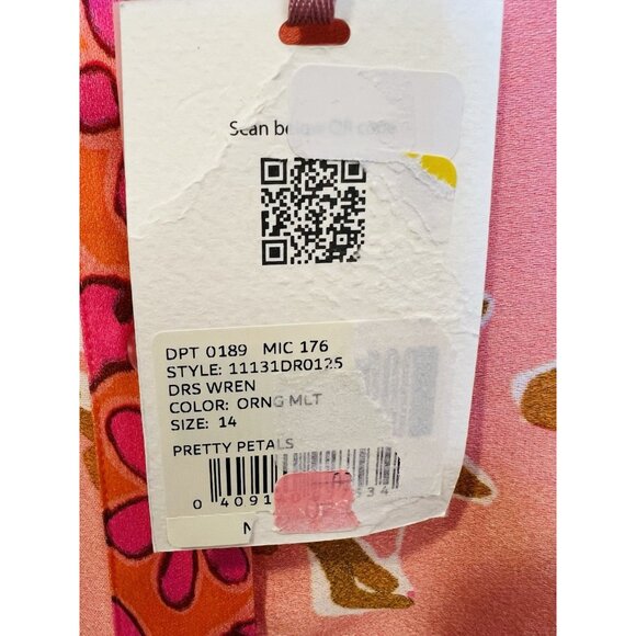 Alex Marie Wren Banded Collar Dress Size 14 Long Sleeves A-Line Button Front - Picture 11 of 12